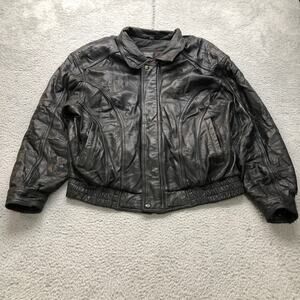 Vintage Czar Thermolite Insulated Bomber Leather Jacket Jacket Mens Large Black